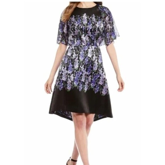 Alex Marie‎ Womens Dress A Line Black & Purple Sleeveless  Size 10 Party - Picture 1 of 15